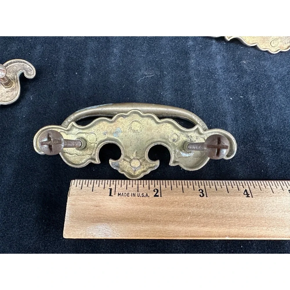 Vintage Hardware Chippendale Bail Drawer Pulls Set of 3 Pulls 4.5